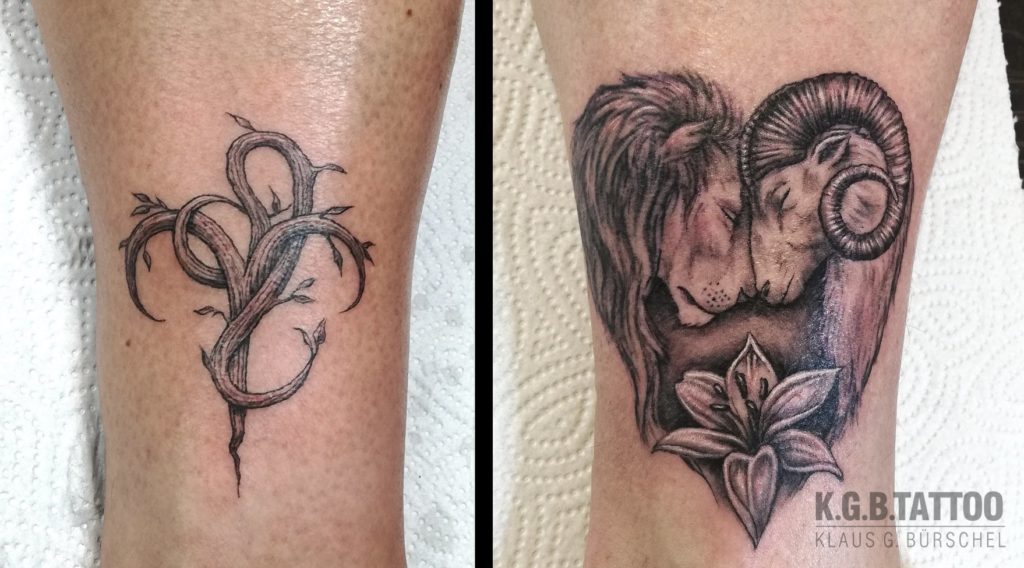 Partnertattoo: Löwe - Widder
