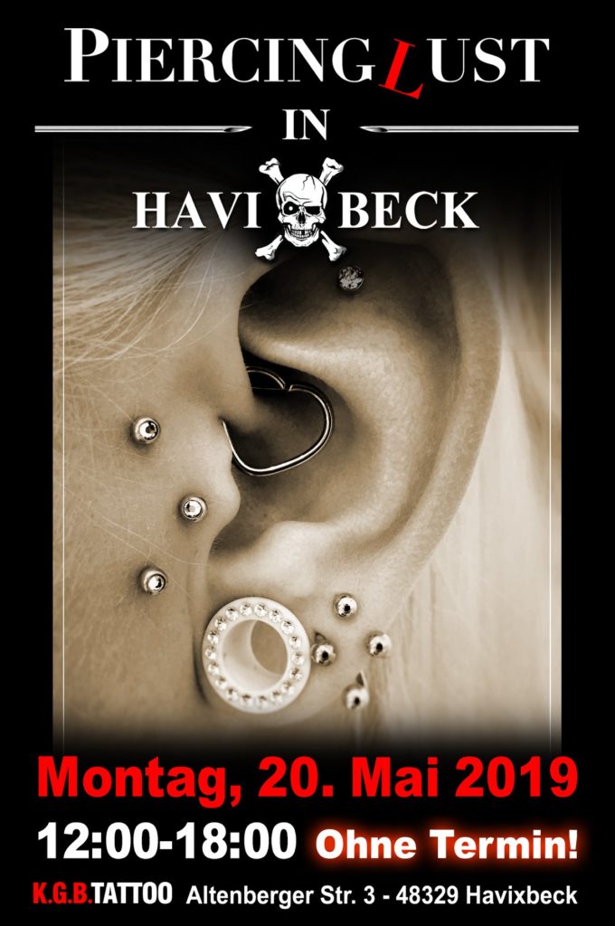 Professional Piercing in Havixbeck. 
 Montag ist Sanny wieder da, um euch zu ver...